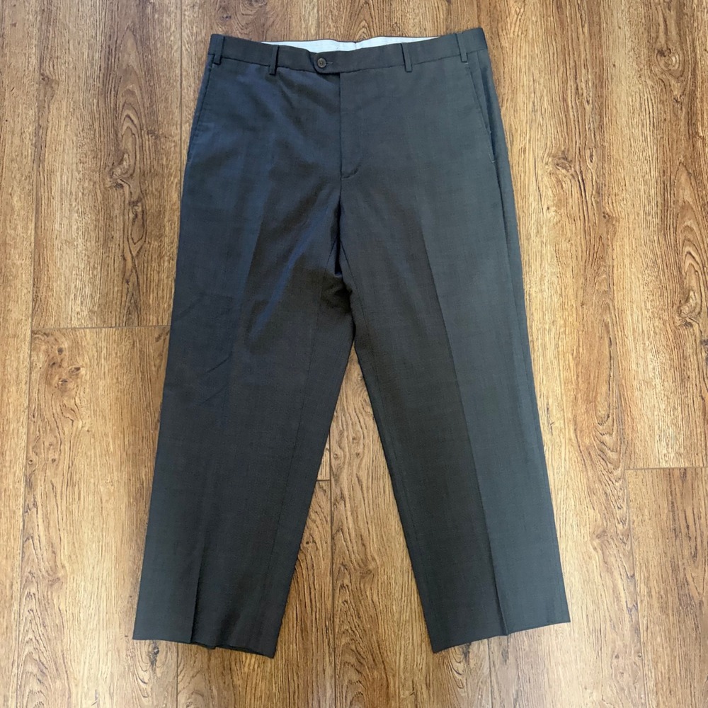 90s Zanella Todd Mens 38x28 Wool Dress Pants Gray Made in Italy VTG Saks 5th Ave